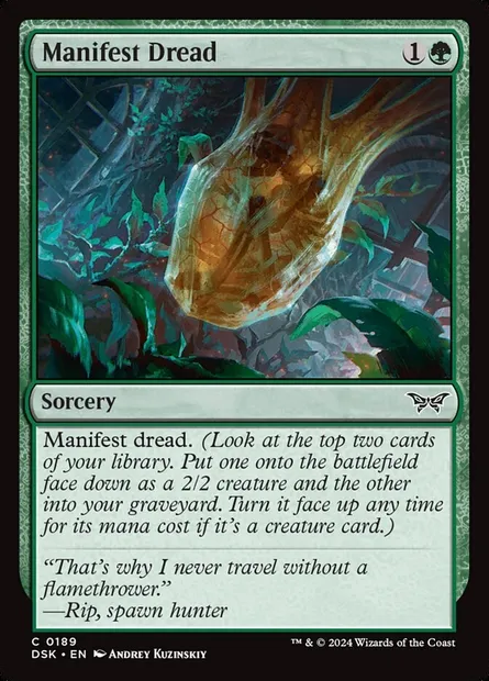 Manifest Dread, Magic card DSK 189 — Duskmourn: House of Horror set