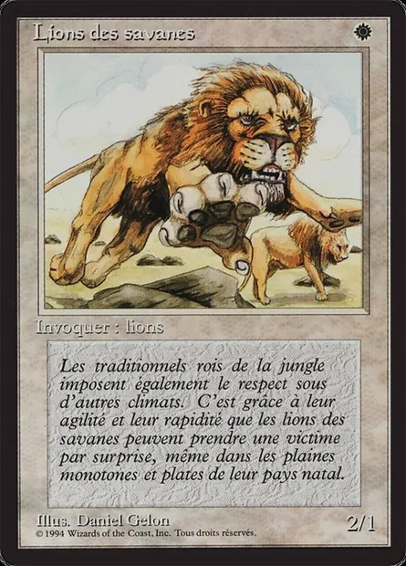Lions des savanes, carte Magic FBB 39 — extension Foreign Black Border
