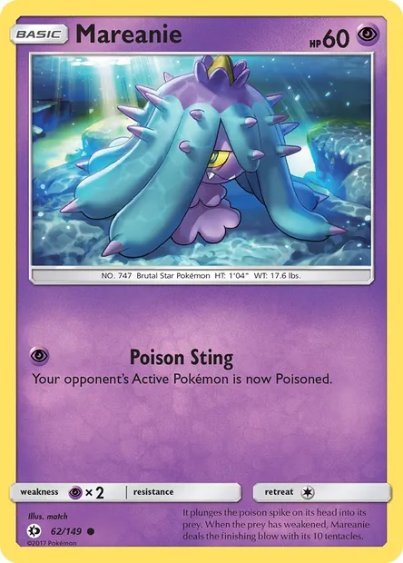 Mareanie, Pokémon card SUM 62 — Sun & Moon set