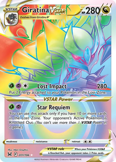 Giratina VSTAR, Pokémon card LOR 201 — Lost Origin set