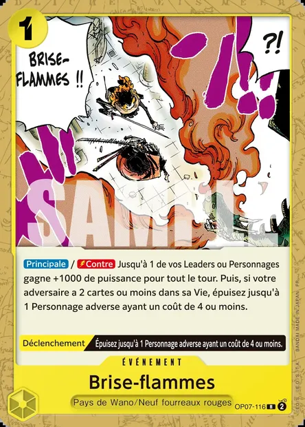 Brise-flammes, carte One Piece OP07-116 — extension 500 YEARS IN THE FUTURE