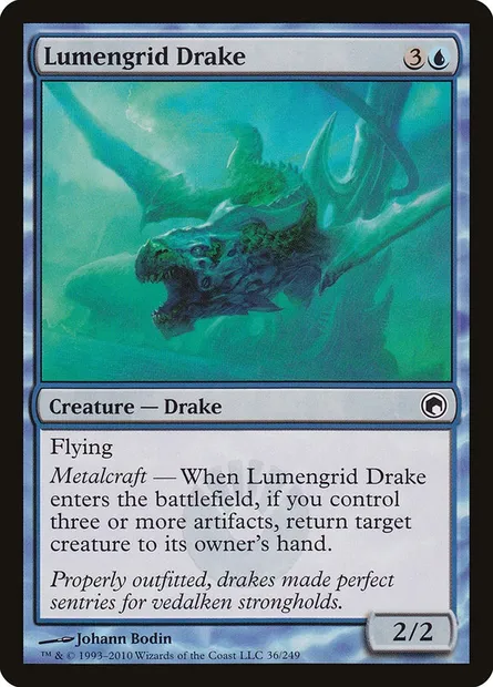 Lumengrid Drake, Magic card SOM 36 — Scars of Mirrodin set