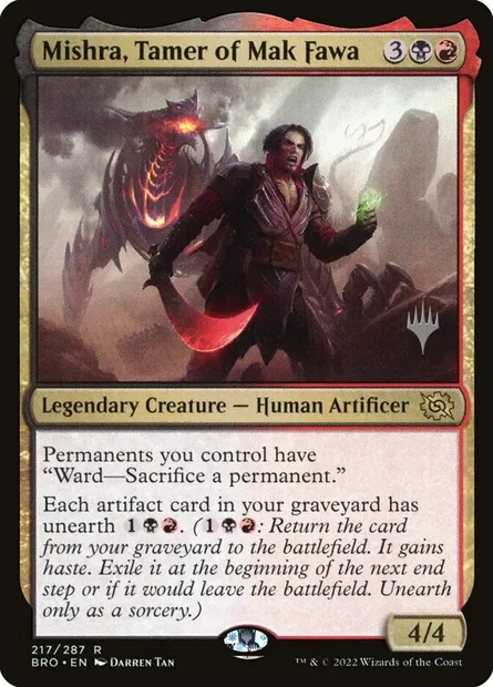 Mishra, Tamer of Mak Fawa, Magic card PBRO 217p — The Brothers' War Promos set
