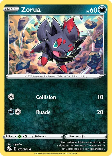 Zorua, carte Pokémon FST 170 — extension Poing de Fusion