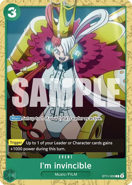 I'm invincible, One Piece card ST11-005 — Uta set