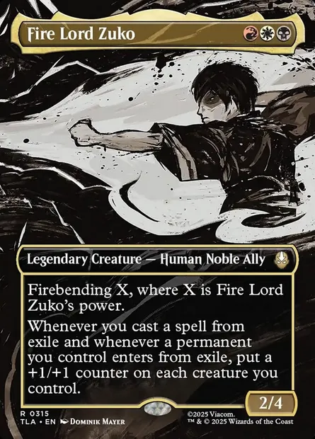 Fire Lord Zuko, Magic card TLA 315 — Avatar: The Last Airbender set