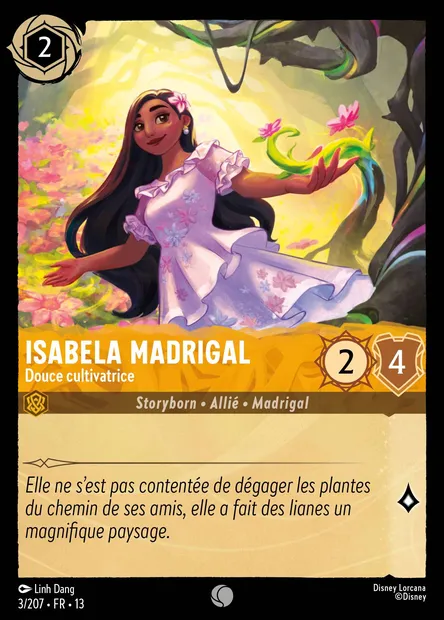 Isabela Madrigal - Douce cultivatrice, carte Disney Lorcana CH13-003 — extension Invasion Epineuse!