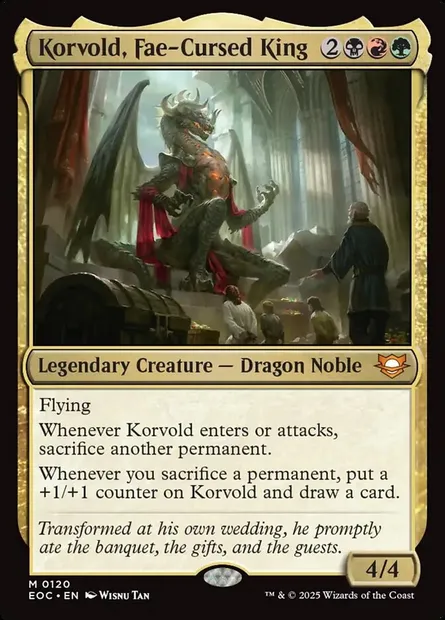 Korvold, Fae-Cursed King, Magic card EOC 120 — Edge of Eternities Commander set