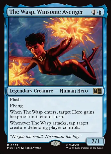 The Wasp, Winsome Avenger, Magic card MSC 39 — Marvel Super Heroes Commander set