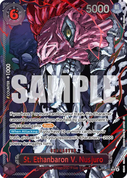 St. Ethanbaron V. Nusjuro, One Piece card OP13-080 — CARRYING ON HIS WILL set