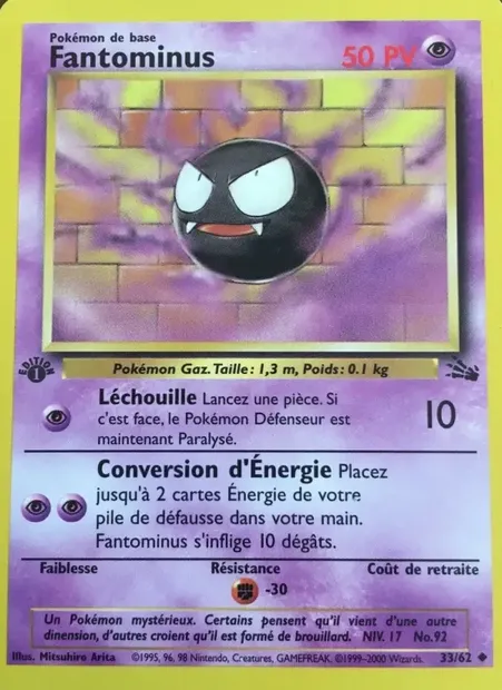 Fantominus, carte Pokémon FO 33 — extension Fossile