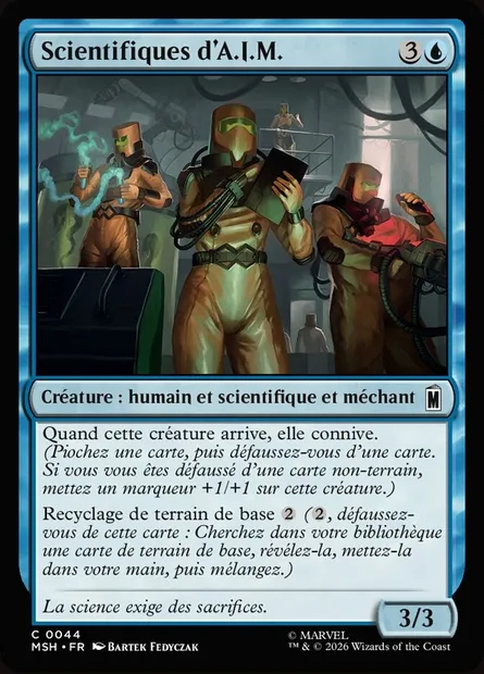Scientifiques d'A.I.M., carte Magic MSH 44 — extension Marvel Super Heroes