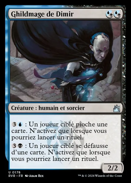 Ghildmage de Dimir, carte Magic RVR 178 — extension Ravnica Remastered