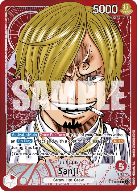 Sanji, One Piece card PRB01-001 — ONE PIECE CARD THE BEST set