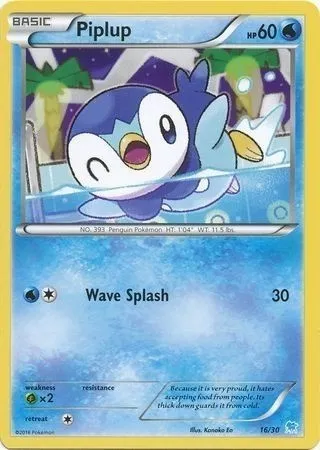 Piplup, Pokémon card TK9S 016 — XY Trainer Kit: Pikachu Libre & Suicune (Suicune) set