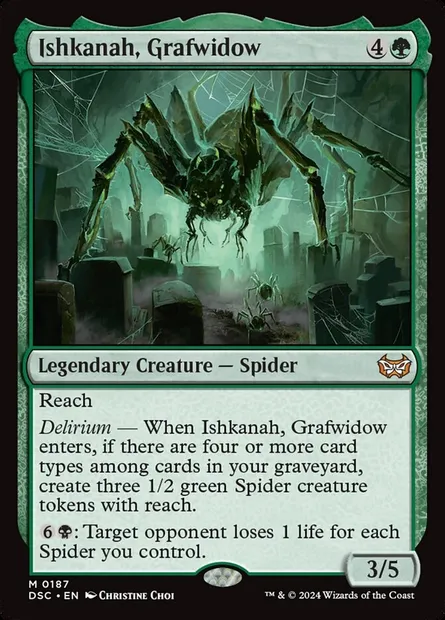Ishkanah, Grafwidow, Magic card DSC 187 — Duskmourn: House of Horror Commander set