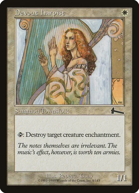 Devout Harpist, Magic card ULG 6 — Urza's Legacy set