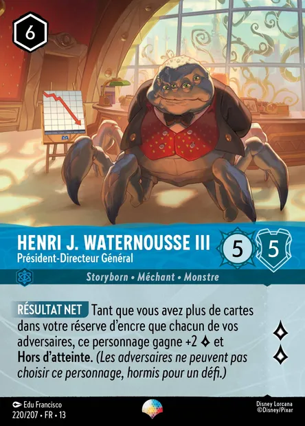 Henri J. Waternousse III - Président-Directeur Général, carte Disney Lorcana CH13-220 — extension Invasion Epineuse!