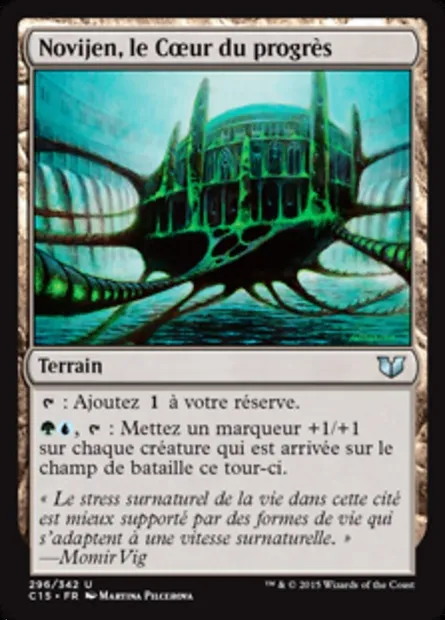 Novijen, le Cœur du progrès, carte Magic C15 296 — extension Commander 2015