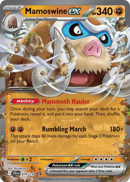 Mamoswine ex, Pokémon card JTG 079 — Journey Together set