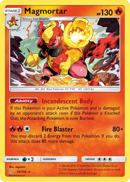Magmortar, Pokémon card UPR 19 — Ultra Prism set