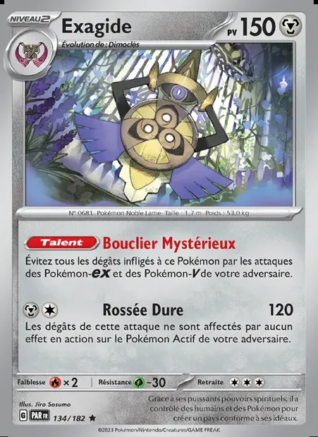 Exagide, carte Pokémon PAR 134 — extension Faille Paradoxe