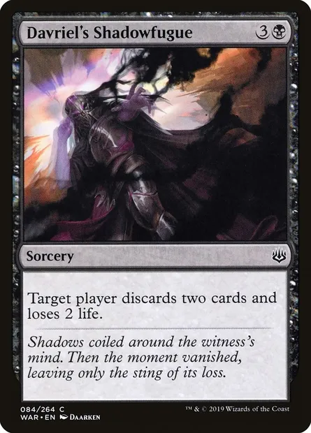 Davriel's Shadowfugue, Magic card WAR 84 — War of the Spark set
