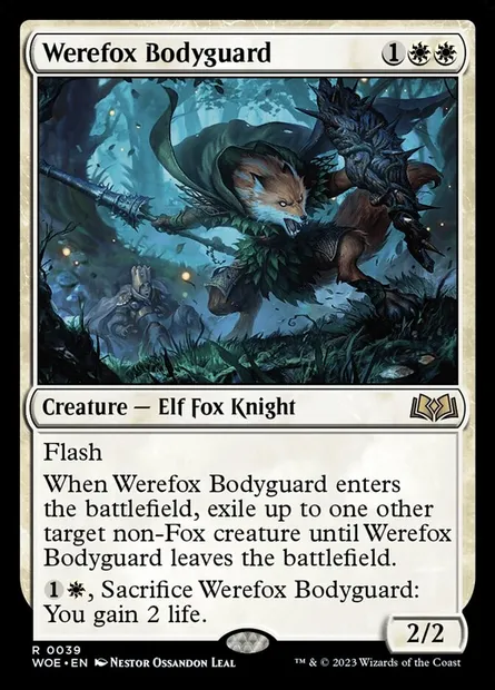 Werefox Bodyguard, Magic card WOE 39 — Wilds of Eldraine set