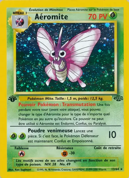 Aéromite, carte Pokémon JU 13 — extension Jungle