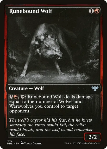 Runebound Wolf, Magic card DBL 443 — Innistrad: Double Feature set