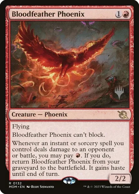 Bloodfeather Phoenix, Magic card PMOM 132p — March of the Machine Promos set