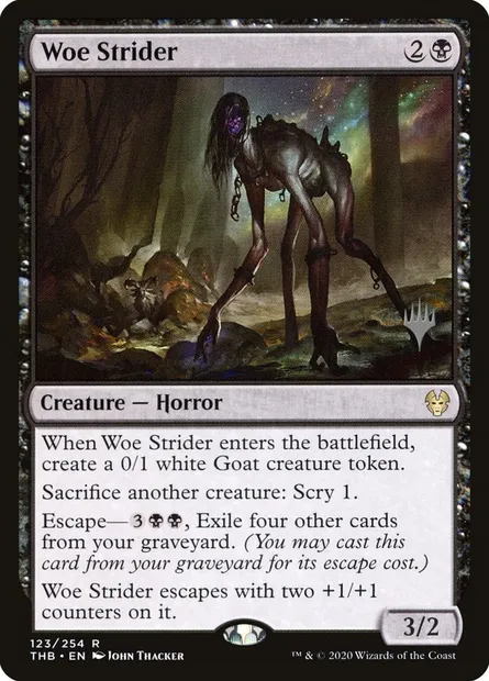 Enjambeur du malheur, carte Magic PTHB 123p — extension Theros Beyond Death Promos
