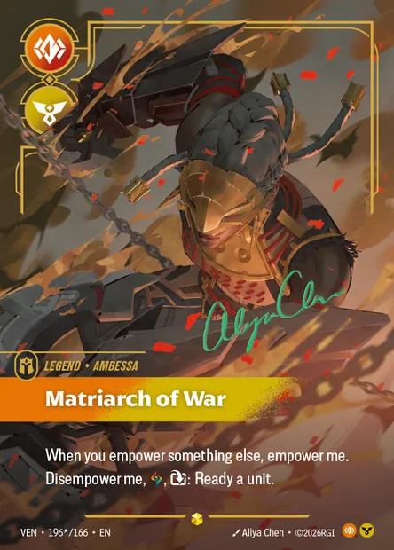 Matriarch of War, carte Riftbound VEN 196* — extension Vendetta