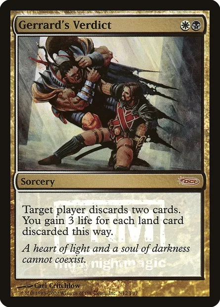 Verdict de Gerrard, carte Magic F07 3 — extension Friday Night Magic 2007