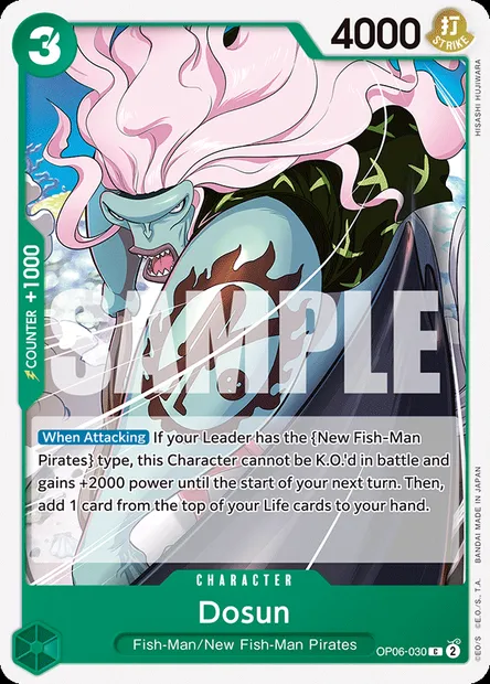 Dosun, One Piece card OP06-030 — WINGS OF THE CAPTAIN set