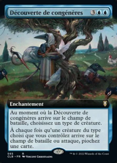 Découverte de congénères, carte Magic CLB 565 — extension Commander Légendes : la bataille de la Porte de Baldur