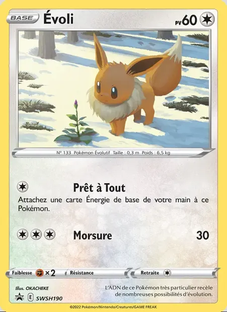 Évoli, carte Pokémon SWSH 190 — extension Promo SWSH