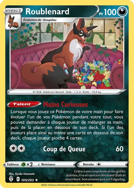 Roublenard, carte Pokémon EVS 105 — extension Évolution Céleste