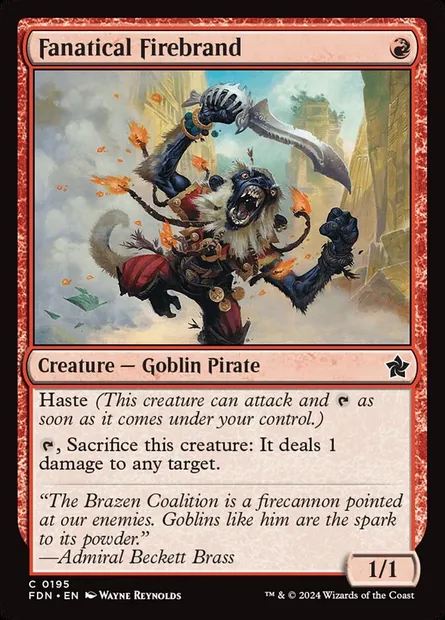 Fanatical Firebrand, Magic card FDN 195 — Foundations set