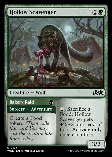 Hollow Scavenger // Bakery Raid, Magic card WOE 174 — Wilds of Eldraine set