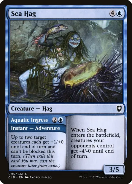Sea Hag // Aquatic Ingress, Magic card CLB 95 — Commander Legends: Battle for Baldur's Gate set