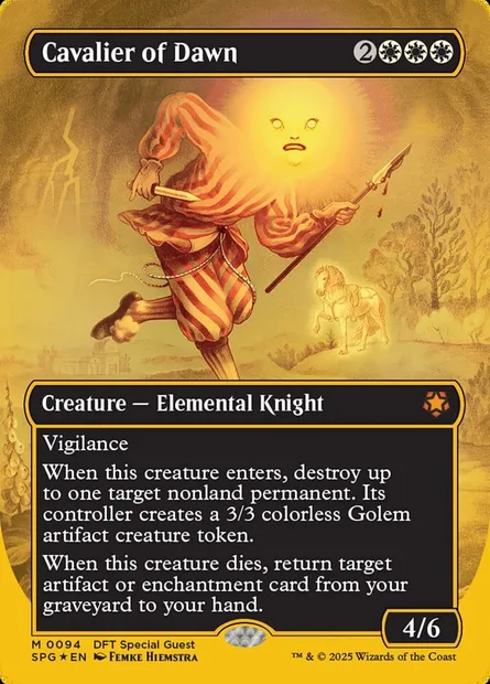 Cavalier of Dawn, Magic card SPG 94 — Special Guests set