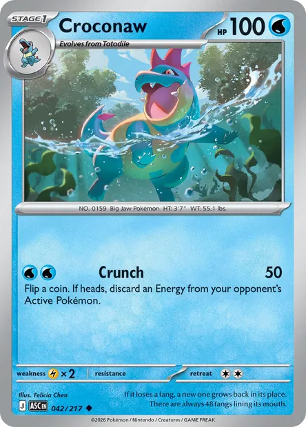 Croconaw, Pokémon card ASC 042 — Ascended Heroes set