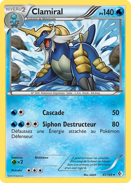 Clamiral, carte Pokémon BCR 41 — extension Frontières Franchies