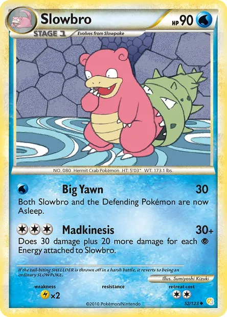 Slowbro, Pokémon card HS 52 — HeartGold SoulSilver set