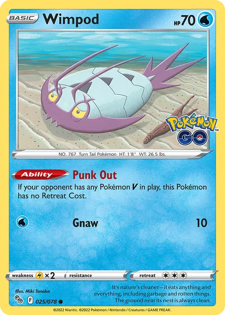 Wimpod, Pokémon card PGO 025 — Pokémon GO set