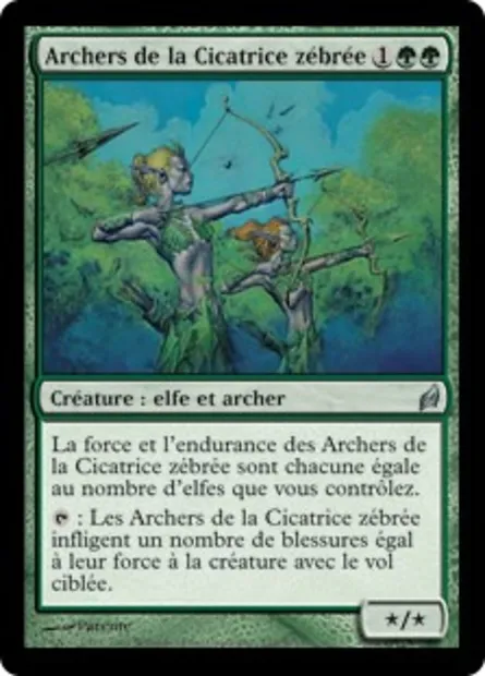 Archers de la Cicatrice zébrée, carte Magic LRW 222 — extension Lorwyn