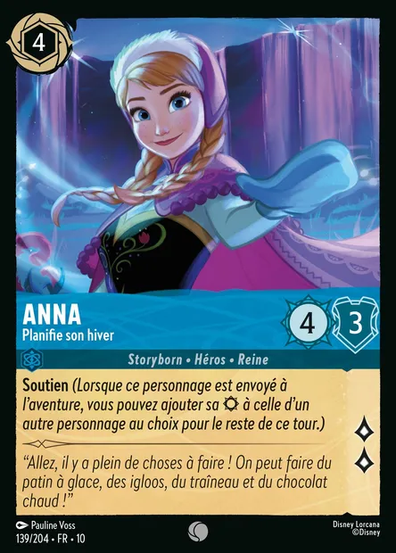 Anna - Planifie son hiver, carte Disney Lorcana CH10-139 — extension Lueurs dans les Profondeurs