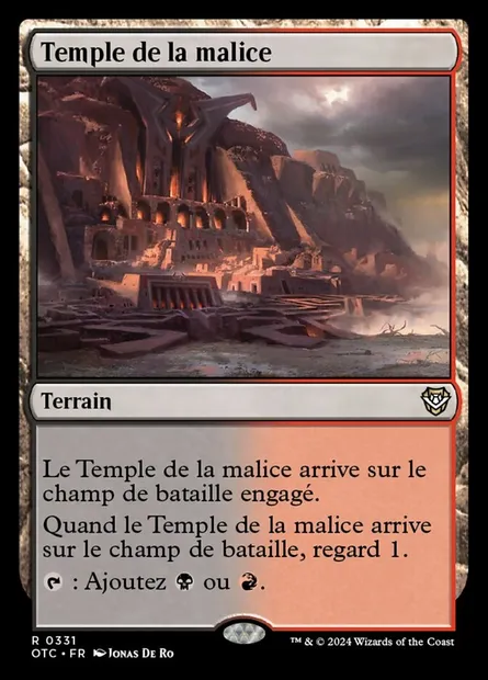 Temple de la malice, carte Magic OTC 331 — extension Outlaws of Thunder Junction Commander