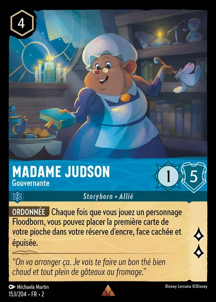 Madame Judson - Gouvernante, carte Disney Lorcana CH2-153 — extension L'Ascension des Floodborn